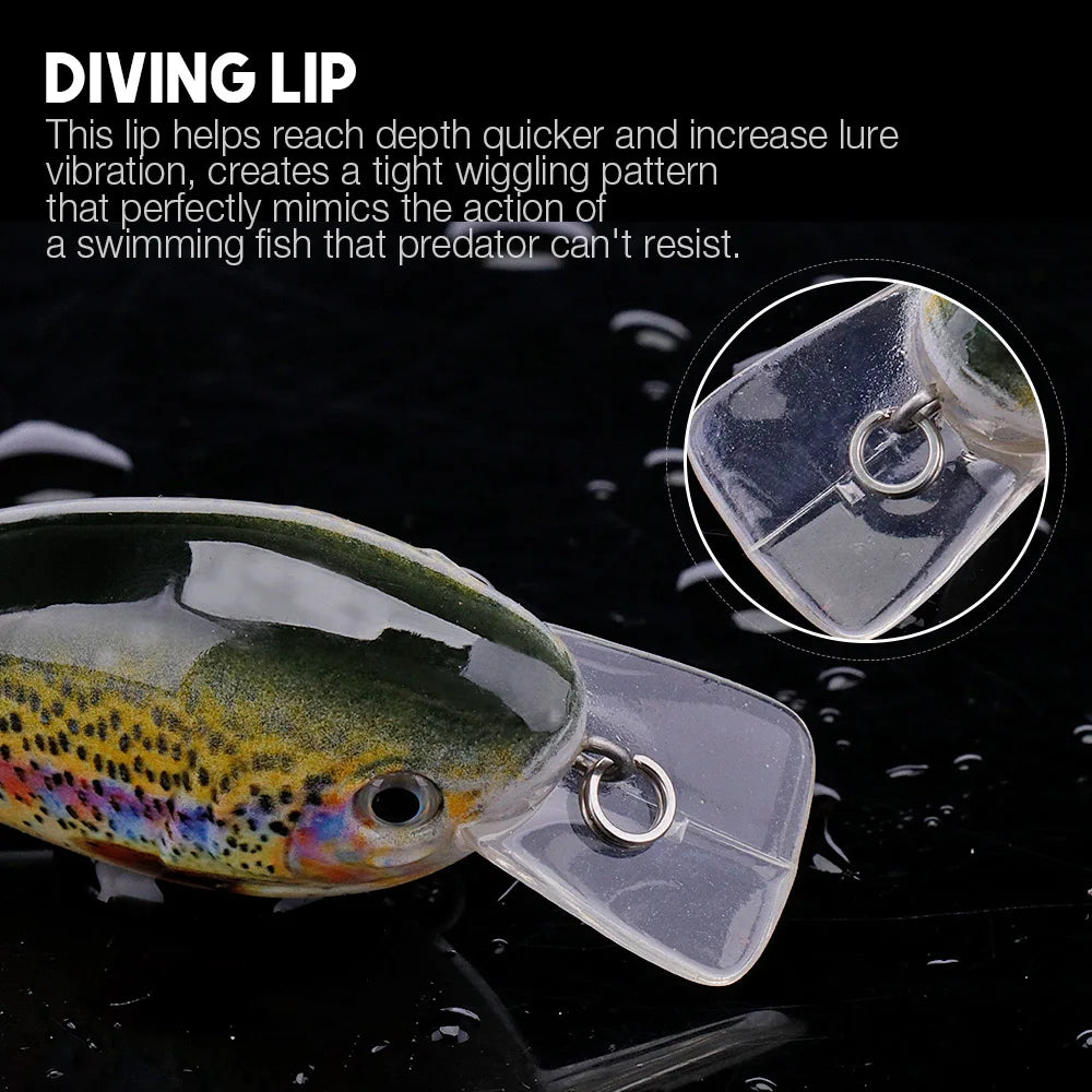 6cm 12g Fishing Lure Crankbait Wobbler for Pike Bass Minnow Bait
