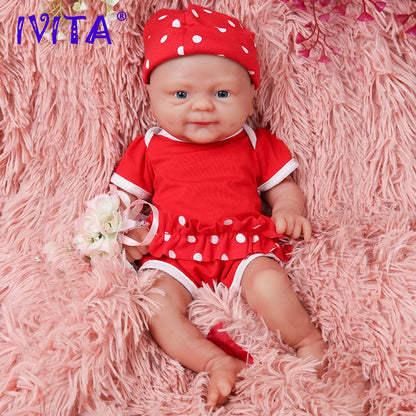 IVITA 36cm Full Body Silicone Reborn Doll 1.65kg Baby Girl w/ Clothes