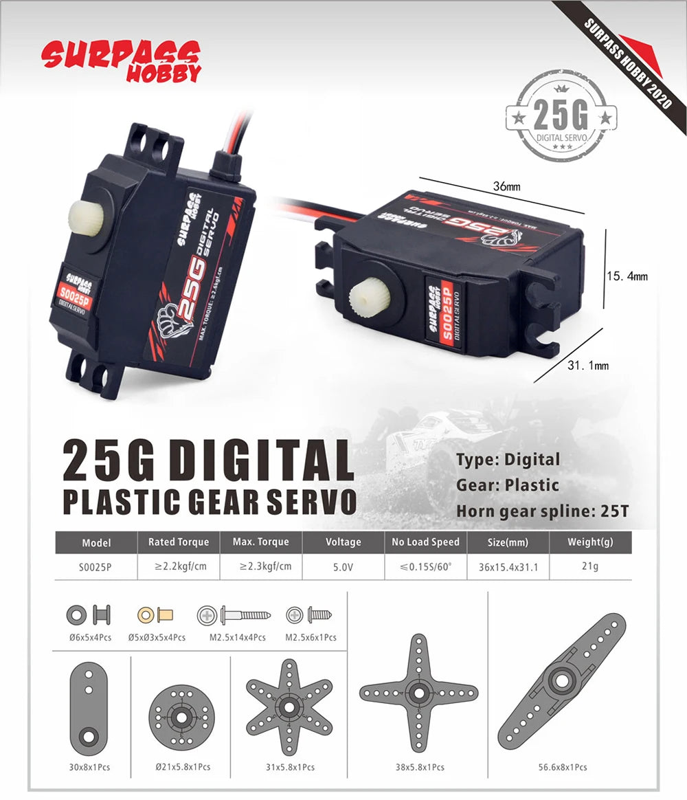 High Speed Metal Gear RC Servo for 1/10 Car (15-30kg Torque Options)