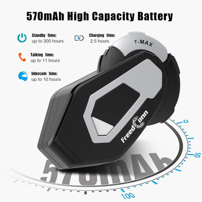 FreedConn T Max Motorcycle Helmet Bluetooth Intercom 6 Riders FM Waterproof