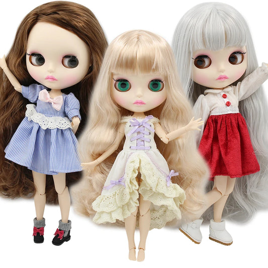ICY DBS Blythe Doll 1/6 BJD Joint Body White Skin 30cm Custom Random Eyes