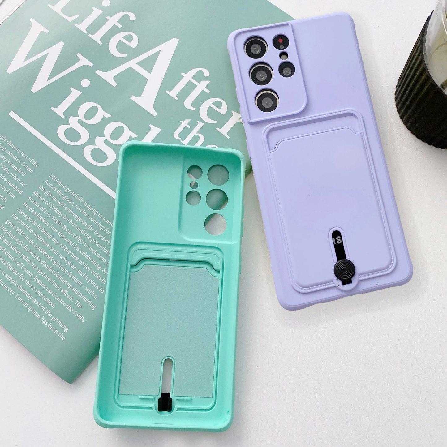Soft Wallet Card Holder Case for Samsung S21-S26 A17-A57 Candy Cover