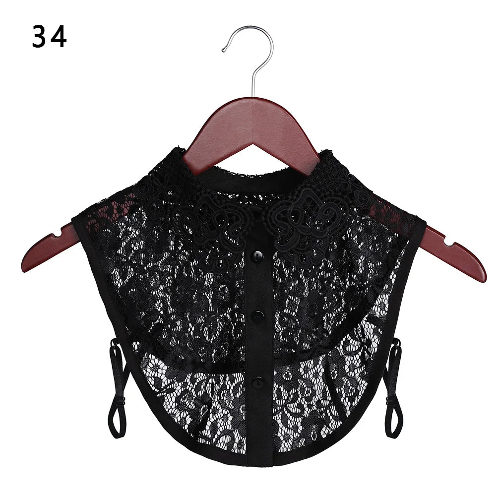 Lace Fake Collar Detachable Women Blouse Lapel Shirt Clothes Accessories