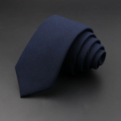 Mens Tie 6cm Slim Solid Classic Necktie for Wedding Party Casual