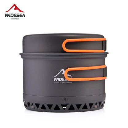 Widesea Camping 1.3L 2.3L Cookware Outdoor Cooking Set Heat Cooker Travel Tableware Pot Kettle Tourist Kitchen Utensil Equipment-EXPROTAS