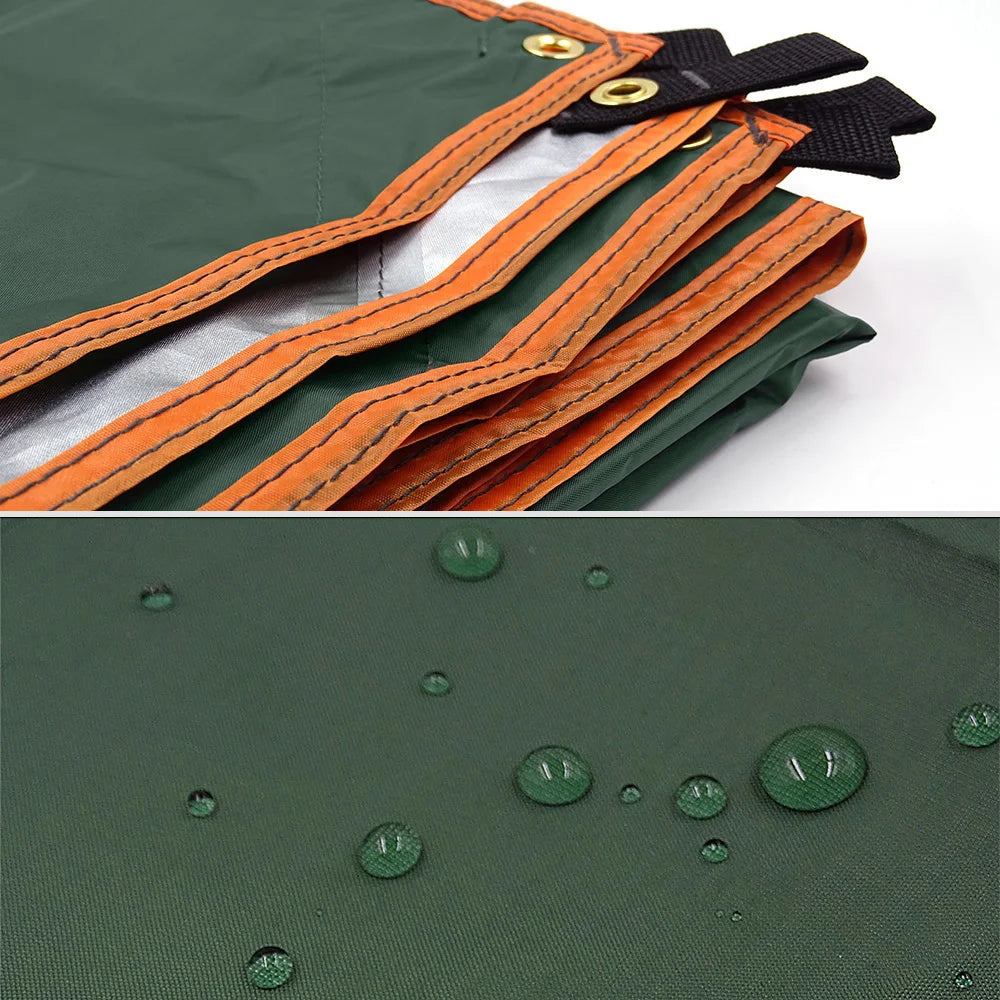Waterproof Camping Tarp Shelter with Poles Rope Pegs 5x3m 4x3m