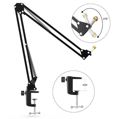 FIFINE Adjustable Microphone Boom Arm Stand for K688 K669 K670 K658 K678 K690 Ampligame A6V/A8