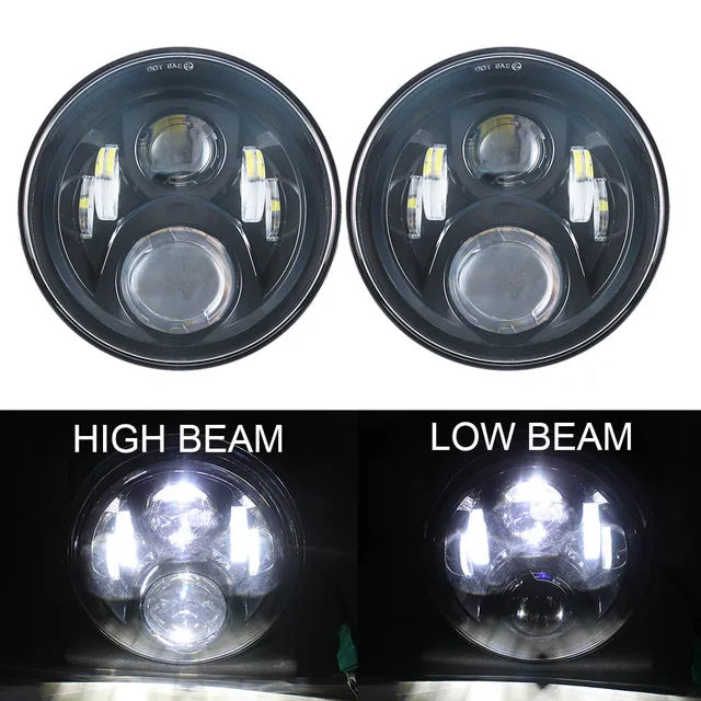 7in LED Headlight DRL for Jeep Wrangler TJ/JK, Land Rover Defender, Hummer H1/H2 - EXPROTAS