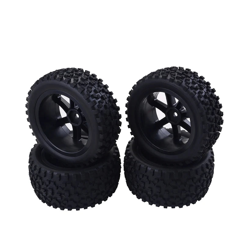 1/10 RC Off-Road Buggy Front & Rear Tires Wheels Set 12mm Hex with Foam Inserts