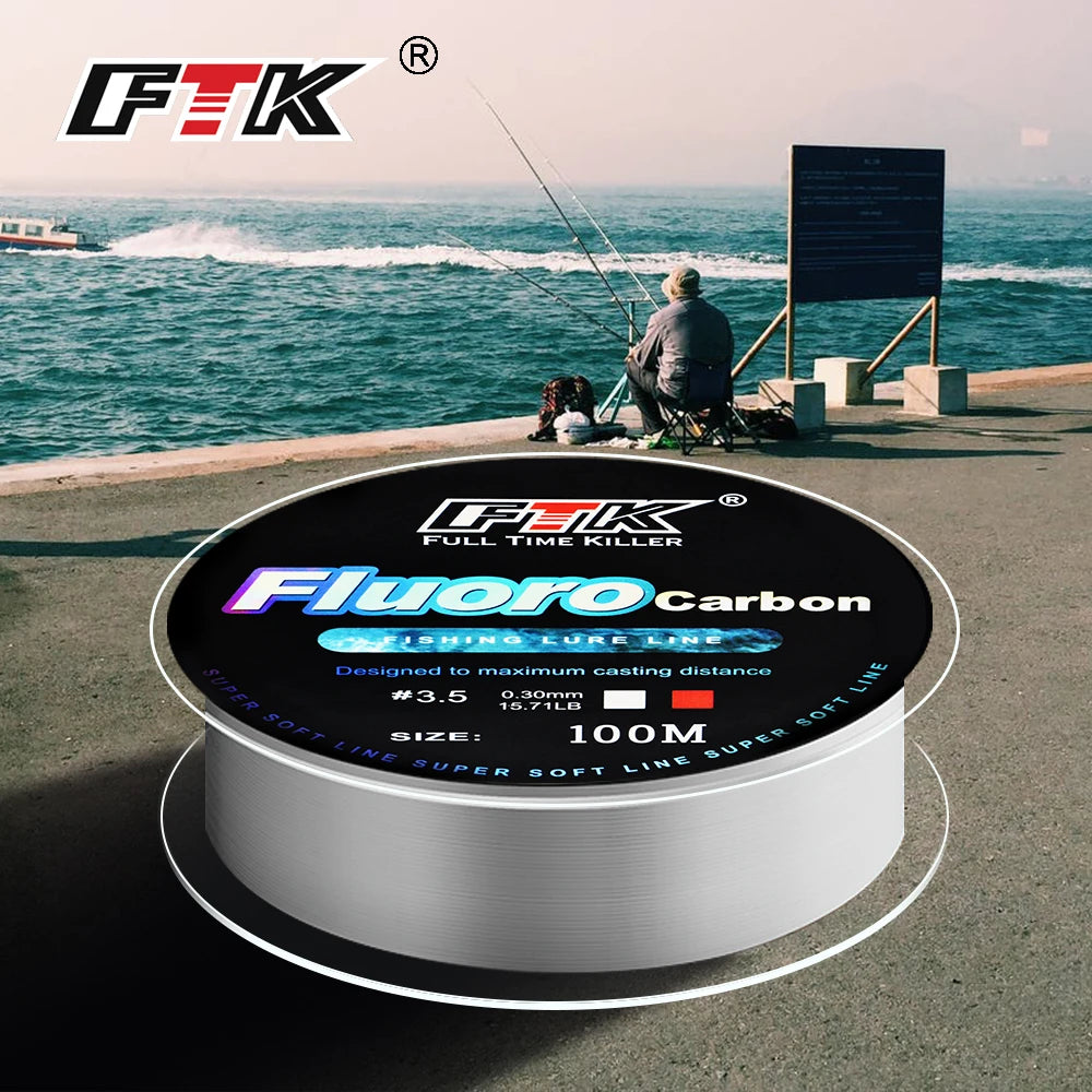 100m Fly Fishing Line Fluorocarbon Leader Lure Carbon Fiber Tippet
