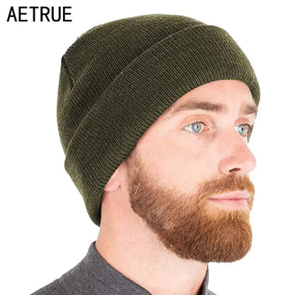 Warm Knitted Hat Winter Beanie Cap Unisex Casual Skull for Men Women