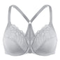 MELENECA Women’s Plus Size Front Closure Lace Underwire Bra Unlined - EXPROTAS