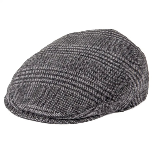 Feinion Men's Wool Blend Flat Newsboy Cabbie Hat Driving Cap