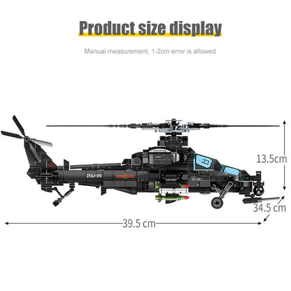 SEMBO Z-10 Military Helicopter Building Blocks 732pcs SWAT Gunship Model Toy Gift