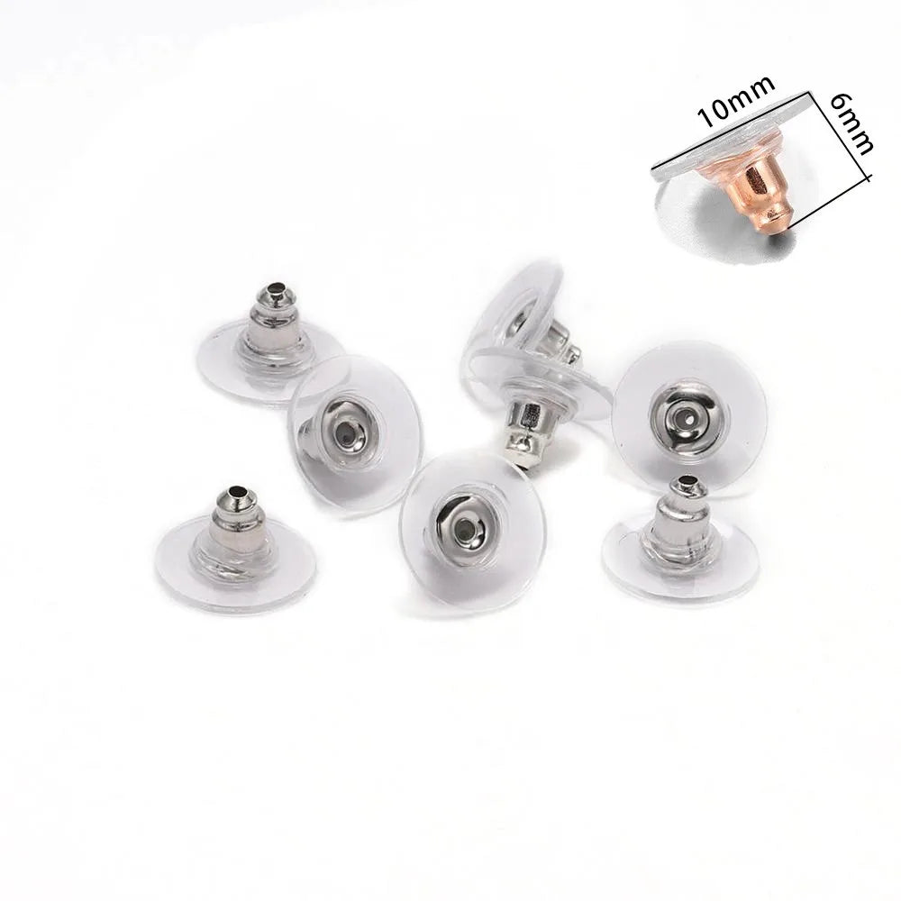 200-2000Pcs Rubber Ear Plug Stoppers Soft Silicone Earring Findings DIY