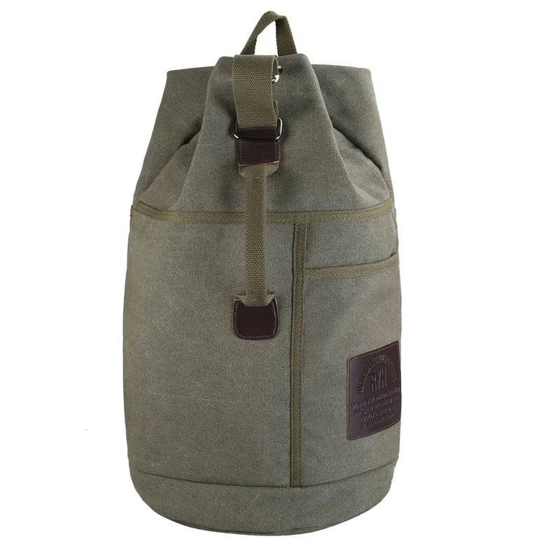 Men’s Large Canvas Travel Backpack Hiking Duffle Rucksack Shoulder Bag