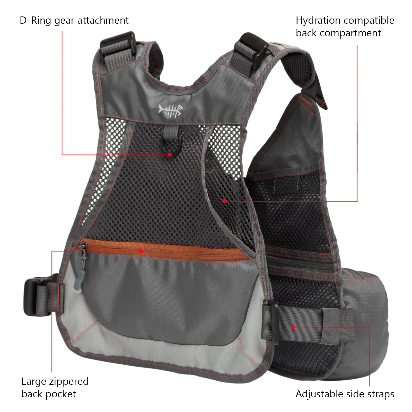 Bassdash FV09 Fly Fishing Vest for Youths Kids Adjustable Size with Multiple Pockets Trout Bass Fishing Gear-EXPROTAS