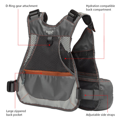 Bassdash FV09 Fly Fishing Vest for Youths Kids Adjustable Size with Multiple Pockets Trout Bass Fishing Gear-EXPROTAS