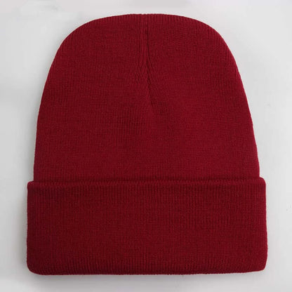 Warm Knitted Cap Beanie Wool Unisex Winter Hat Men Women 24 Colors