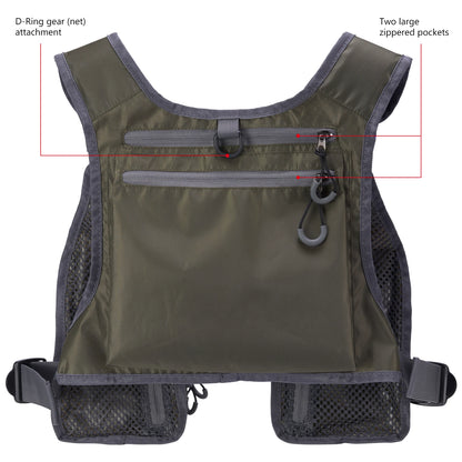 Fly Fishing Vest Bassdash FV08 Lightweight Chest Pack One Size Men Women
