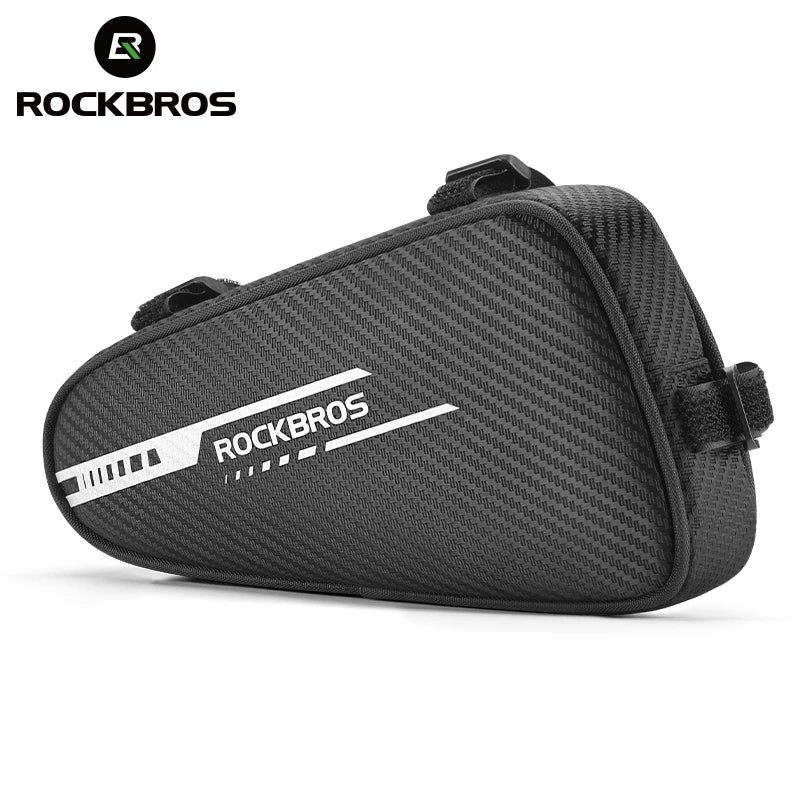 ROCKBROS 1.2L Triangle Frame Bag with Side Pockets Reflective Cycling Bike Accessory