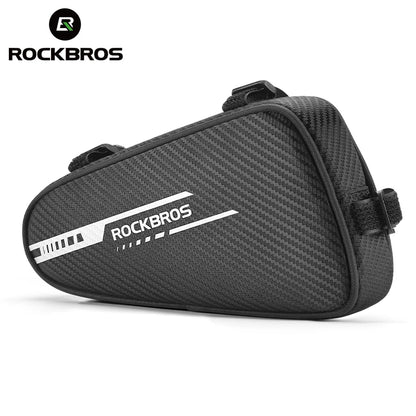 ROCKBROS 1.2L Triangle Frame Bag with Side Pockets Reflective Cycling Bike Accessory