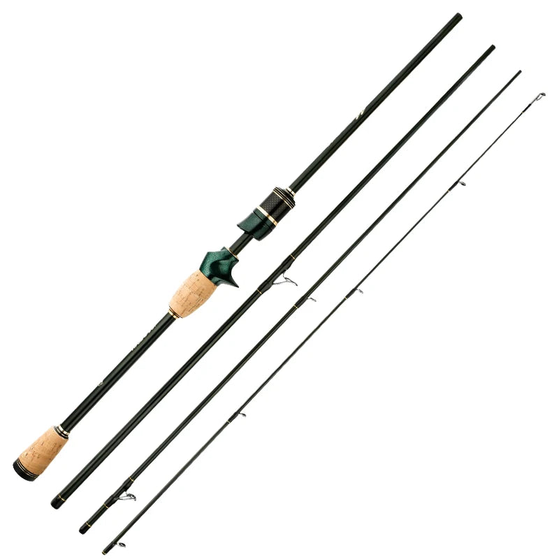 CEMREO Spinning Casting Carbon Fishing Rod 4-5 Sections 1.8m/2.1m/2.4m Portable Travel Rod Spinning Fishing Rods Fishing Tackle-EXPROTAS