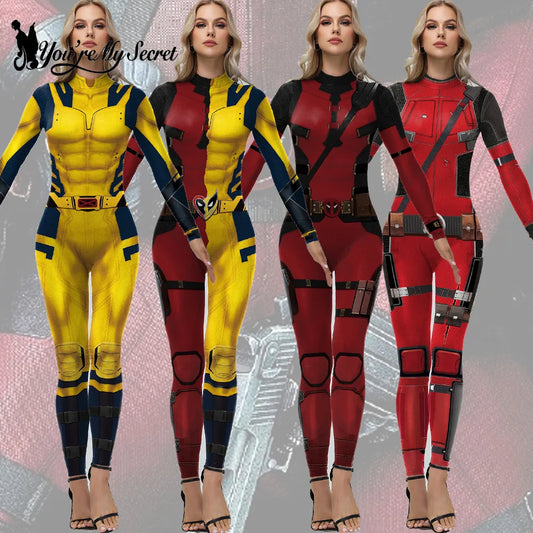 [You're My Secret] Cosplay Superhero Wolverine Deadpool Costume Anime Halloween Party Zentai Catsuit Women Men Bodysuit Jumpsuit-EXPROTAS