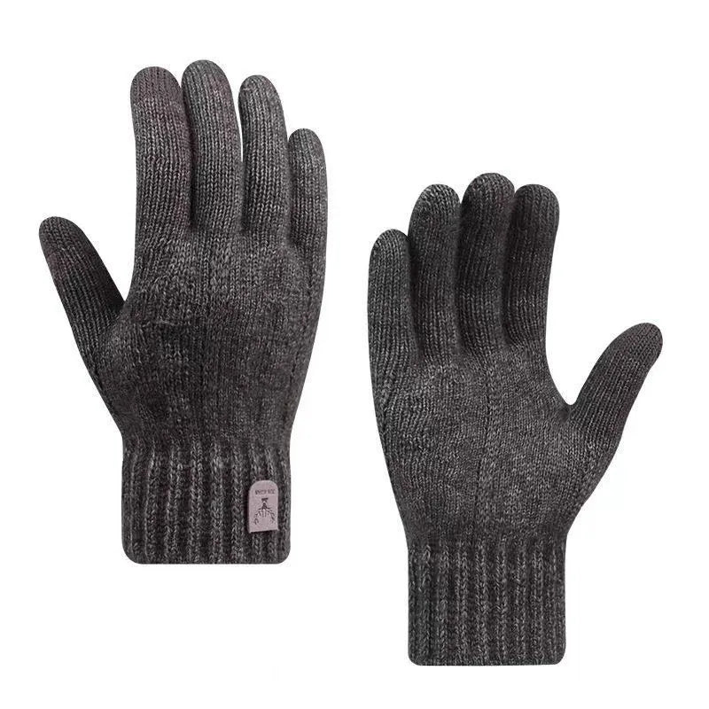 Men's Warm Wool Knitted Gloves Winter Touchscreen Thick Cold Proof Mittens