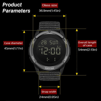 Men's Waterproof Digital Watches Outdoor Sports 50M North Edge Terrax