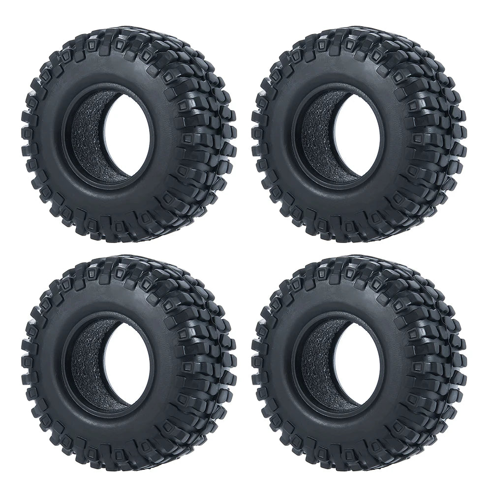 YEAHRUN 4Pcs 1.0inch Soft Rubber Wheel Tires 50/54/58/62/64/65mm for TRX-4M 1/18 Axial SCX24 1/24 RC Crawler Car Upgrade Parts-EXPROTAS