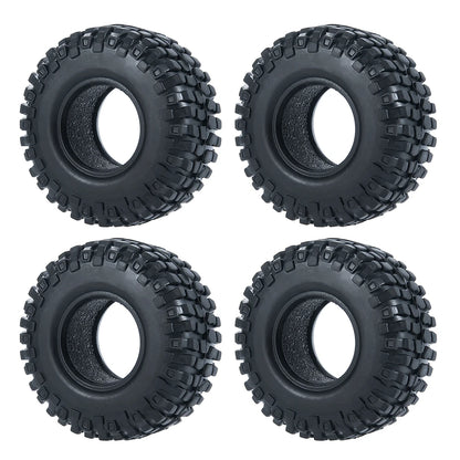 YEAHRUN 4Pcs 1.0inch Soft Rubber Wheel Tires 50/54/58/62/64/65mm for TRX-4M 1/18 Axial SCX24 1/24 RC Crawler Car Upgrade Parts-EXPROTAS