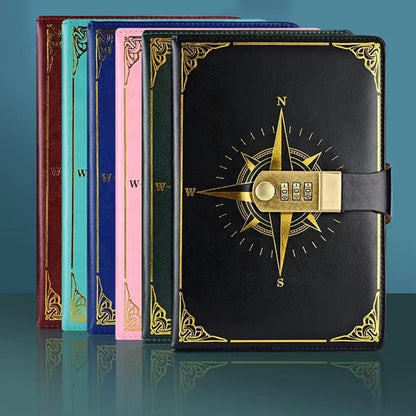 Retro Password Book A5 Lockable Notebook Diary Journal Travel Student