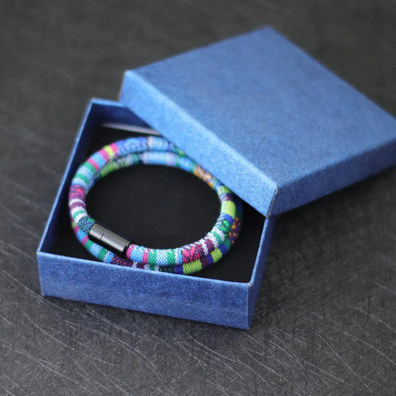 Men’s Boho Rope Bracelet Magnetic Surf Beach Pulsera Adventure Wristband