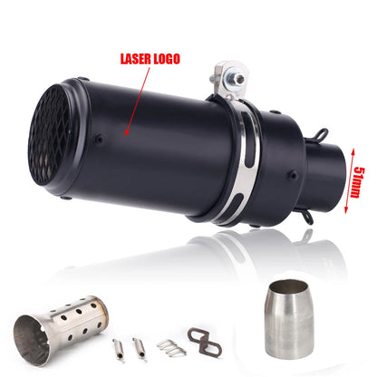 Universal Stainless Steel Slip-On Exhaust Muffler Carbon Look with DB Killer 51-60mm