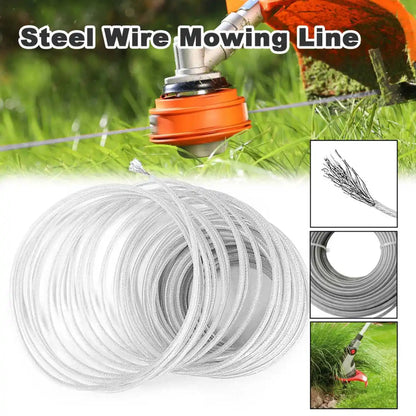 Grass Cutting Rope 15M Steel Wire Trimmer Line Nylon Garden Strimmer