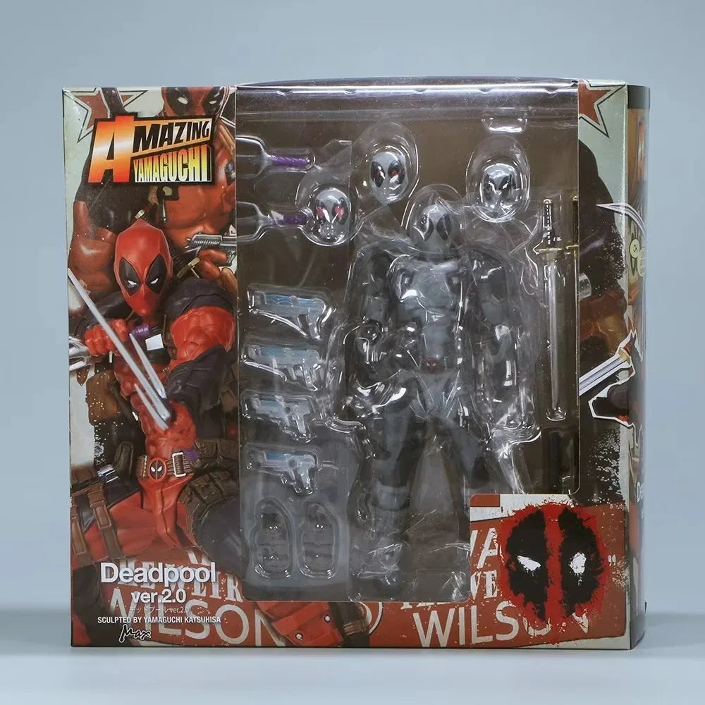 AMAZING YAMAGUCHI Deadpool 2.0 Grey Action Figure Mutants Joint Movable KAIYODO Wade SHF Model Movie Toys for Kids Gift-EXPROTAS