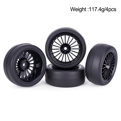 4PCS Pre-Glued RC Wheels Tyres 65x26mm 12mm Hex for TT01 TT02 XV01