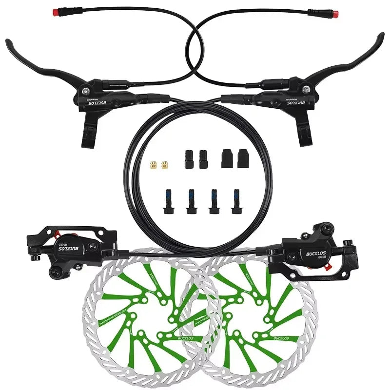 Hydraulic Disc Brake Set for E-Bike 160mm Rotors Power Control 1100mm 1800mm