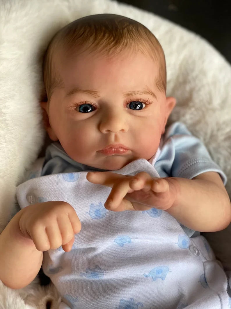 18-20 Inch Cameron Reborn Baby Doll Painted Hair 3D Skin Boy Girl Bebe