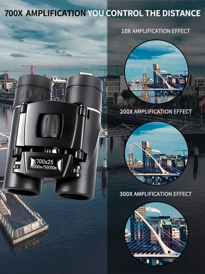 700x25 HD Zoom Binoculars BAK4 FMC Long Range Folding Hunting Camping Travel