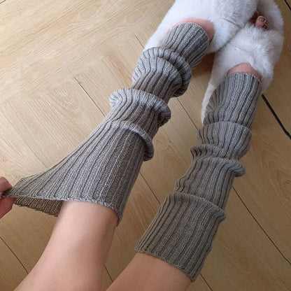 72cm Knitted Leg Warmers Y2K Warm Foot Cover Winter Socks Women Cuffs