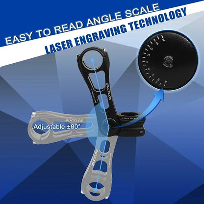 Adjustable Bicycle Handlebar Stem BUCKLOS 3D Forged MTB Road Bike Riser