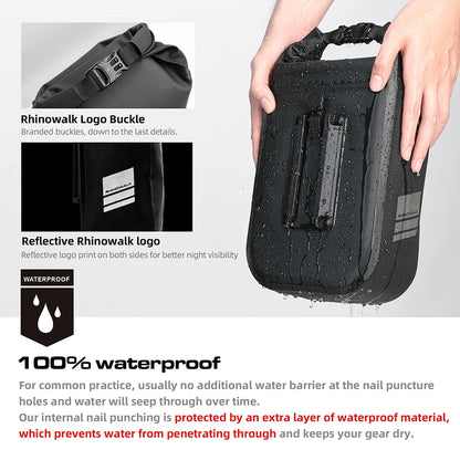 Rhinowalk Waterproof Bike Front Fork Bag Quick Release 4-6L Shoulder Storage Bag