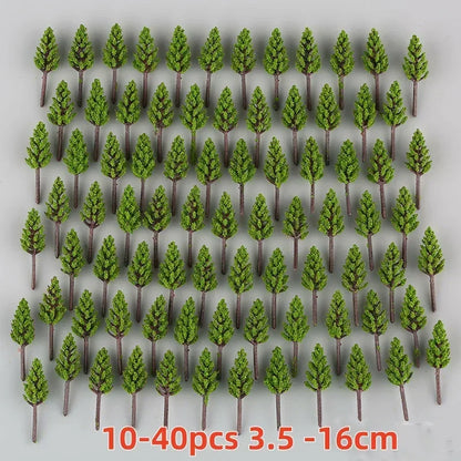 20Pcs Pine Trees Model 15cm Scenery for Scale Railway Layout Wargame Decor