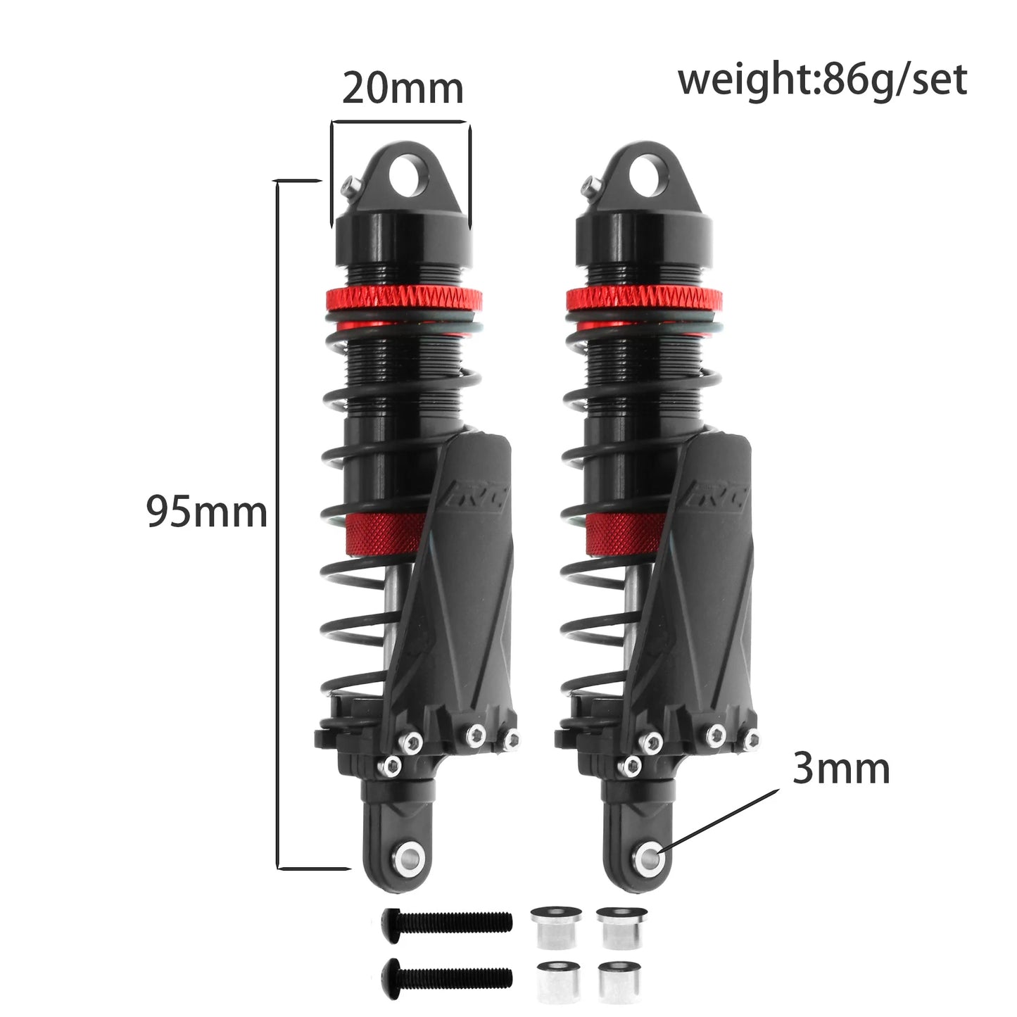 Shock Absorber 1/10 RC Crawler Damper Aluminum Upgrade 90/95/105/115mm