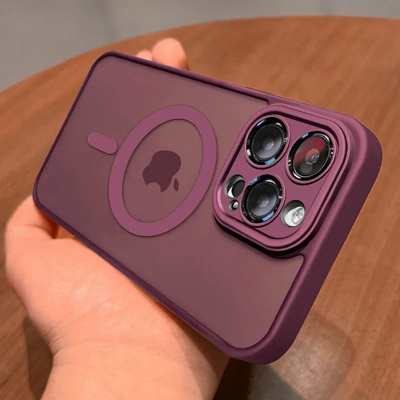 Matte Frosted MagSafe Case for iPhone 11-15 Pro Max Plus Lens Protection
