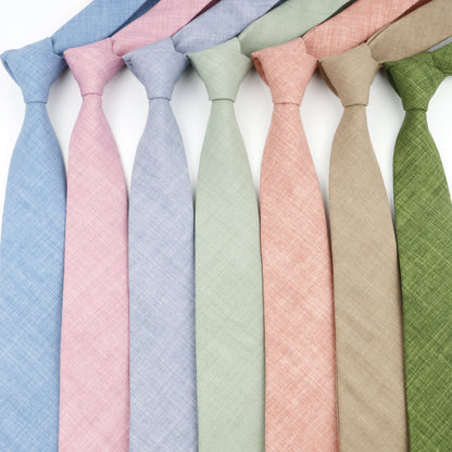 Men Tie Solid Slim Skinny Plain Wedding Party Ties Sage Green Pink Orange