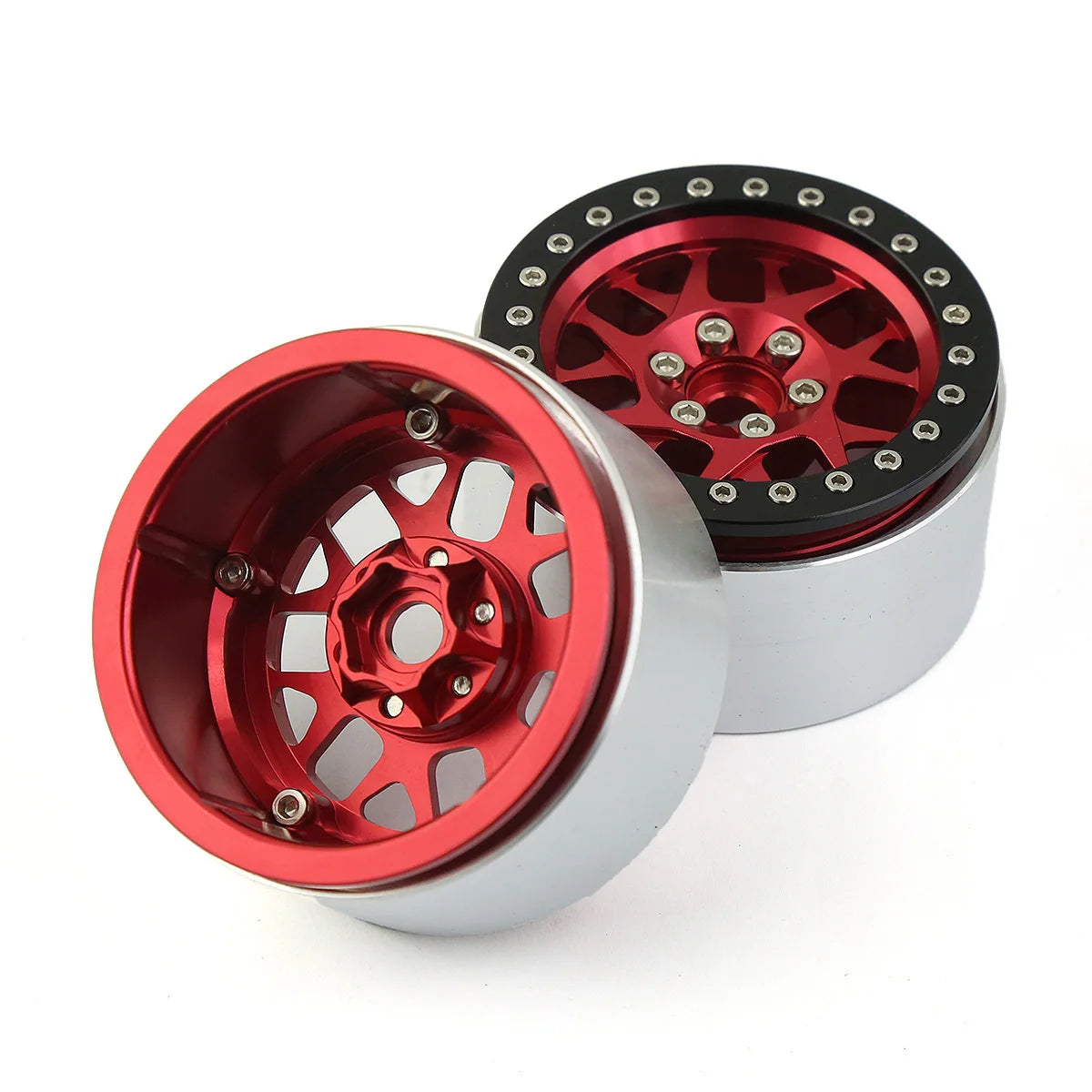4pcs CNC Aluminum 2.2 Beadlock Wheel Rims for 1/10 RC Crawler SCX10 TRX4