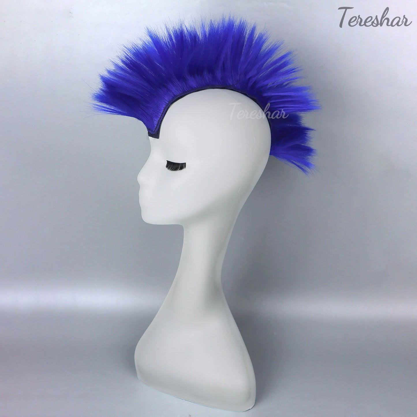 Helmet Mohawk Hair Patches Skinhead Adhesive Wig for Motorcycle Costume